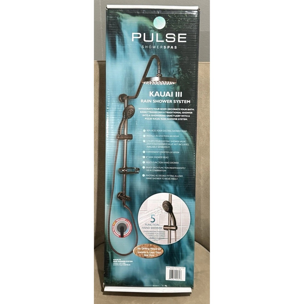 Pulse 1011-lll-ORB Kauai III‎ Shower System 8" Rain Shower Head New In Box